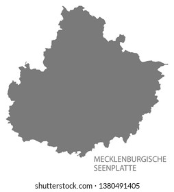 Mecklenburgische Seensplatte grey county map of Mecklenburg Western Pomerania DE