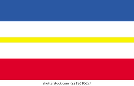 Mecklenburg-Vorpommern flag, state of Germany. Vector illustration.