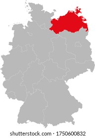 Mecklenburg-Vorpommern isolated on Germany map. Business concepts and backgrounds.