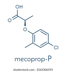 Mecoprop broadleaf herbicide molecule. Skeletal formula.