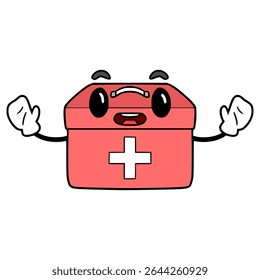 med kit character illustration hand drawn isolated vector