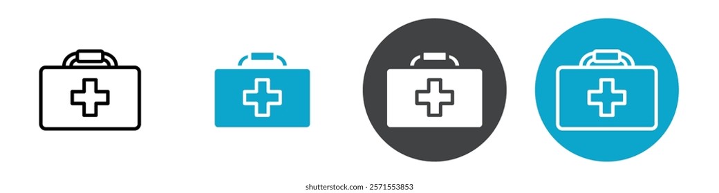 med kit icon Vector illustration in black