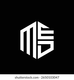 Logotipo MED Monograma MED Monograma MED Letra minimalista Circle Flat Diseño de logotipo abstracto moderno único.