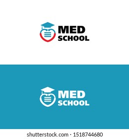 Med School. Medicine Education Logo Design