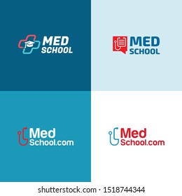 Med School. Medicine Vector Logo Design