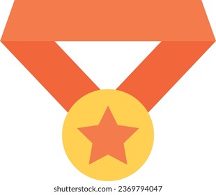 Meda Gold Award Icon Vector Flat Illustration