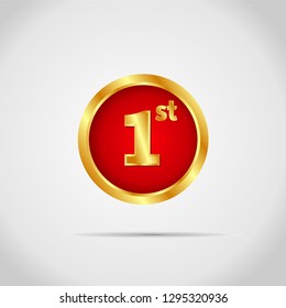 medal 1st gold red vector design