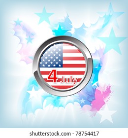 Medal 4 July USA on the color background