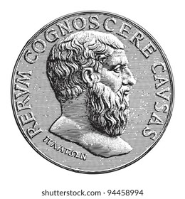 Medal academy of sciences in Munich (Germany) / vintage illustration from Meyers Konversations-Lexikon 1897