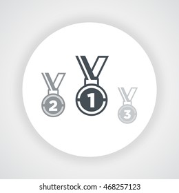 Medal achievement icon circle vector on  white background