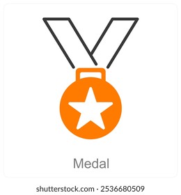 Medal and achievement icon concept