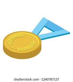 Medal for achievement isometric  icon