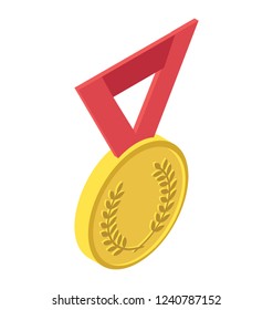 Medal for achievement isometric  icon 