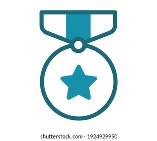 medal award achievement single isolated icon with solid line style