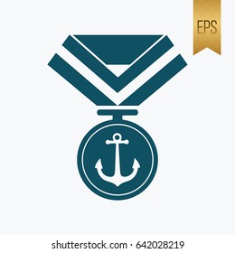 Medal Award Anchor Icon Vector Symbol