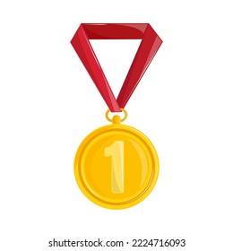 medal award cartoon icon isolated