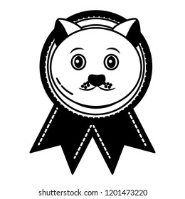 medal award with cat head prize