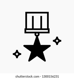 Medal award concept line icon. Simple element illustration.  Medal award concept outline symbol design. Can be used for web and mobile UI/UX . Modern vector style.