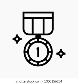 Medal award concept line icon. Simple element illustration.  Medal award concept outline symbol design. Can be used for web and mobile UI/UX . Modern vector style.