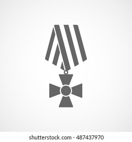 Medal Award Cross Flat Icon On White Background