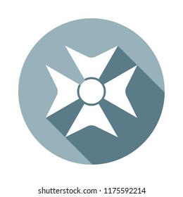 Medal Award Cross icon in Flat long shadow style. One of web collection icon can be used for UI, UX