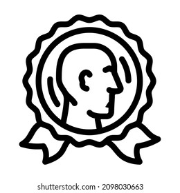 medal award employee line icon vector. medal award employee sign. isolated contour symbol black illustration
