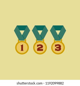 Medal award flat design illustration