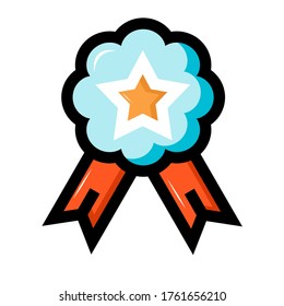 Medal and Award Icon. Flat line icon style
