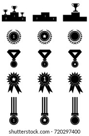 medal award icon set