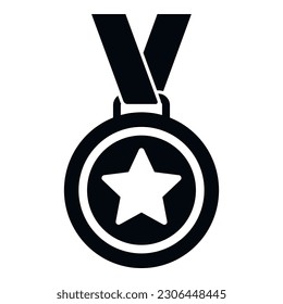 Medal award icon simple vector. Winner reward. Success victory