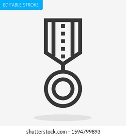 Medal Award Icon Vector Editable Stroke Pixel Perfect