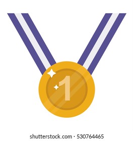 Medal award isolated vector icon