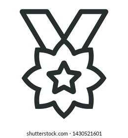 medal award - minimal line web icon. simple vector illustration. concept for infographic, website or app.