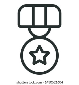 medal award - minimal line web icon. simple vector illustration. concept for infographic, website or app.