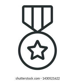 medal award - minimal line web icon. simple vector illustration. concept for infographic, website or app.