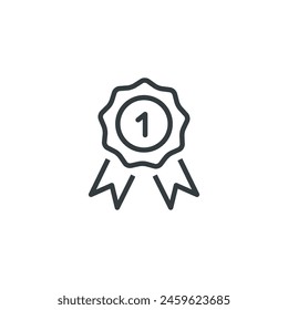 Medal award prize winner first icon, vector illustration