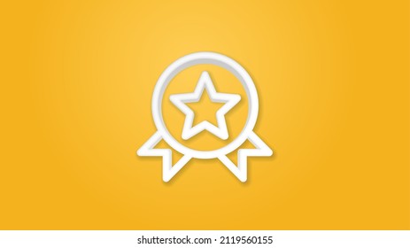 Medal, award realistic icon. 3d vector illustration. Isolated line color pictogram. Transparent shadows