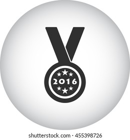 Medal award with stars sign simple icon on background