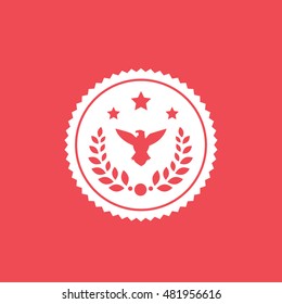 Medal Award USA Flat Icon On Red Background