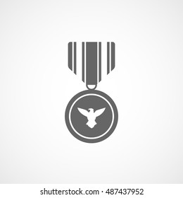 Medal Award USA Flat Icon On White Background
