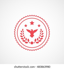 Medal Award USA Red Line Icon On White Background