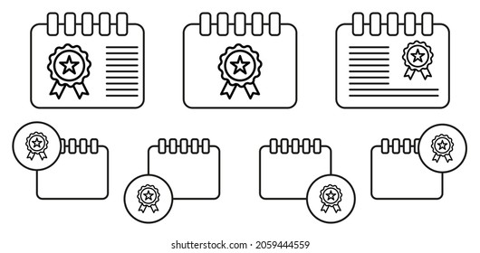 Medal, award, usa vector icon in calender set illustration for ui and ux, website or mobile application