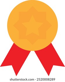 Icono del ganador del premio de la medalla Ilustración plana del Vector