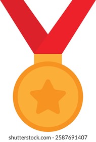 Medal Award Winner Icon Vector Flat Illustrator