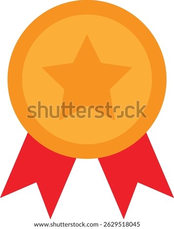 Medal Award Winner Icon Vector Flat Illustration