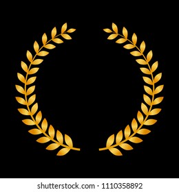 Medal award with a wreath vector in four colors, gold , silver, and bronze. Gold wreath