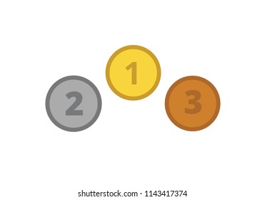 Medal awards gold silver bronze competition illustration