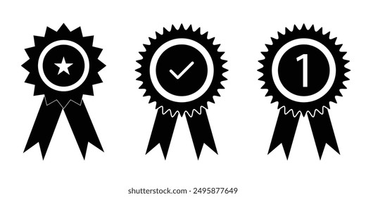 Medal badge icon set. vector design eps 10