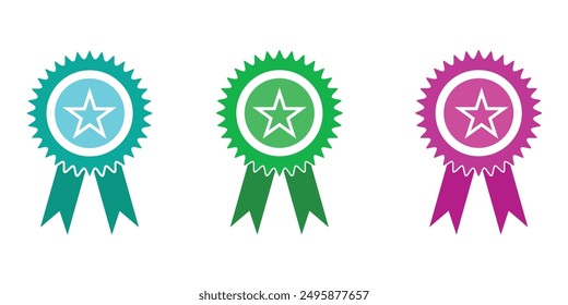 Medal badge icon set. vector design eps 10