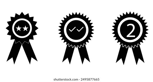 Medal badge icon set. vector design eps 10